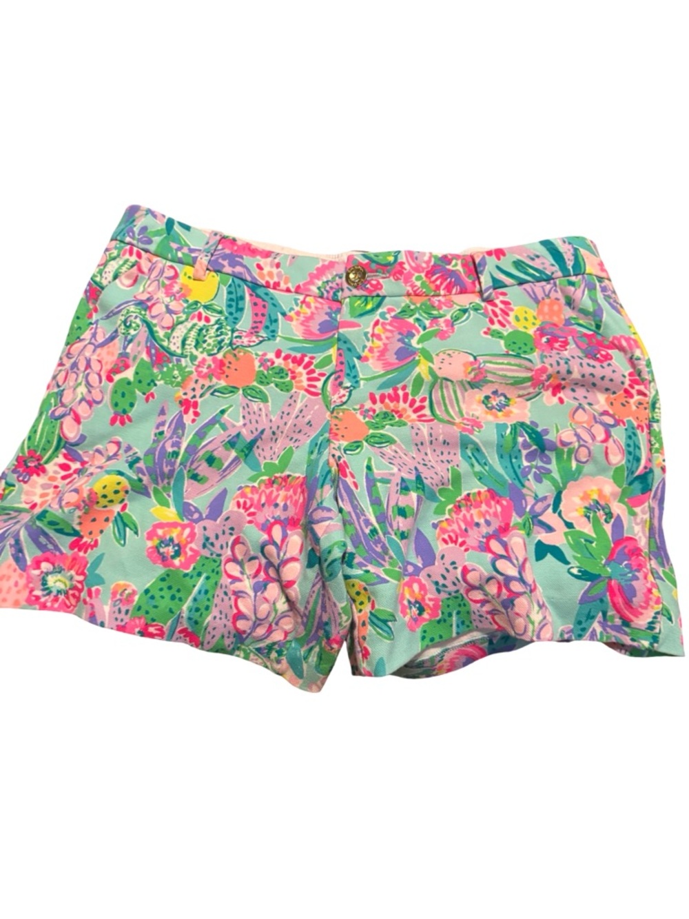 Lilly Pulitzer 4 Me and My Zesty Print Jayne Knit Shorts Sz 14